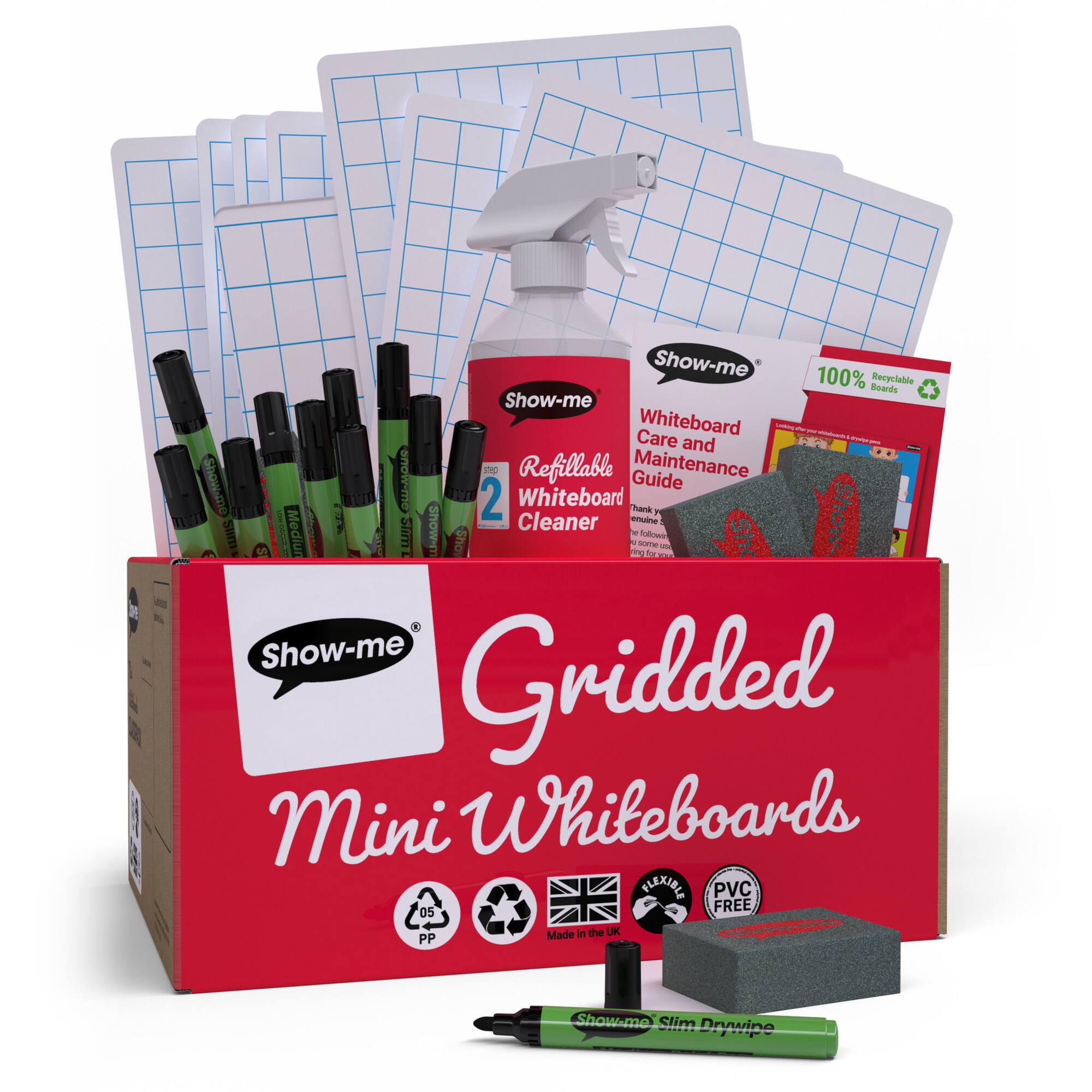 Show-me® A4 Gridded/Plain Lapboards Bulk Box Set
